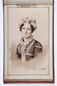 Portrait of Elisa Bonaparte, Princess Baciocchi, Illustration from the Small Album of Elisa Bonaparte